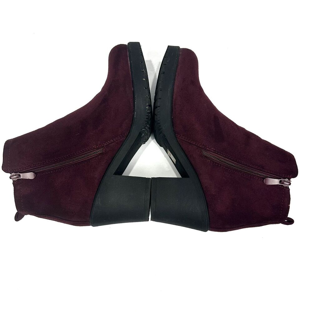 DREAM PAIRS Zoey-1 Womens Burgundy Chunky Heel Ankle Booties Shoes Sz 8.5 - Picture 9 of 14